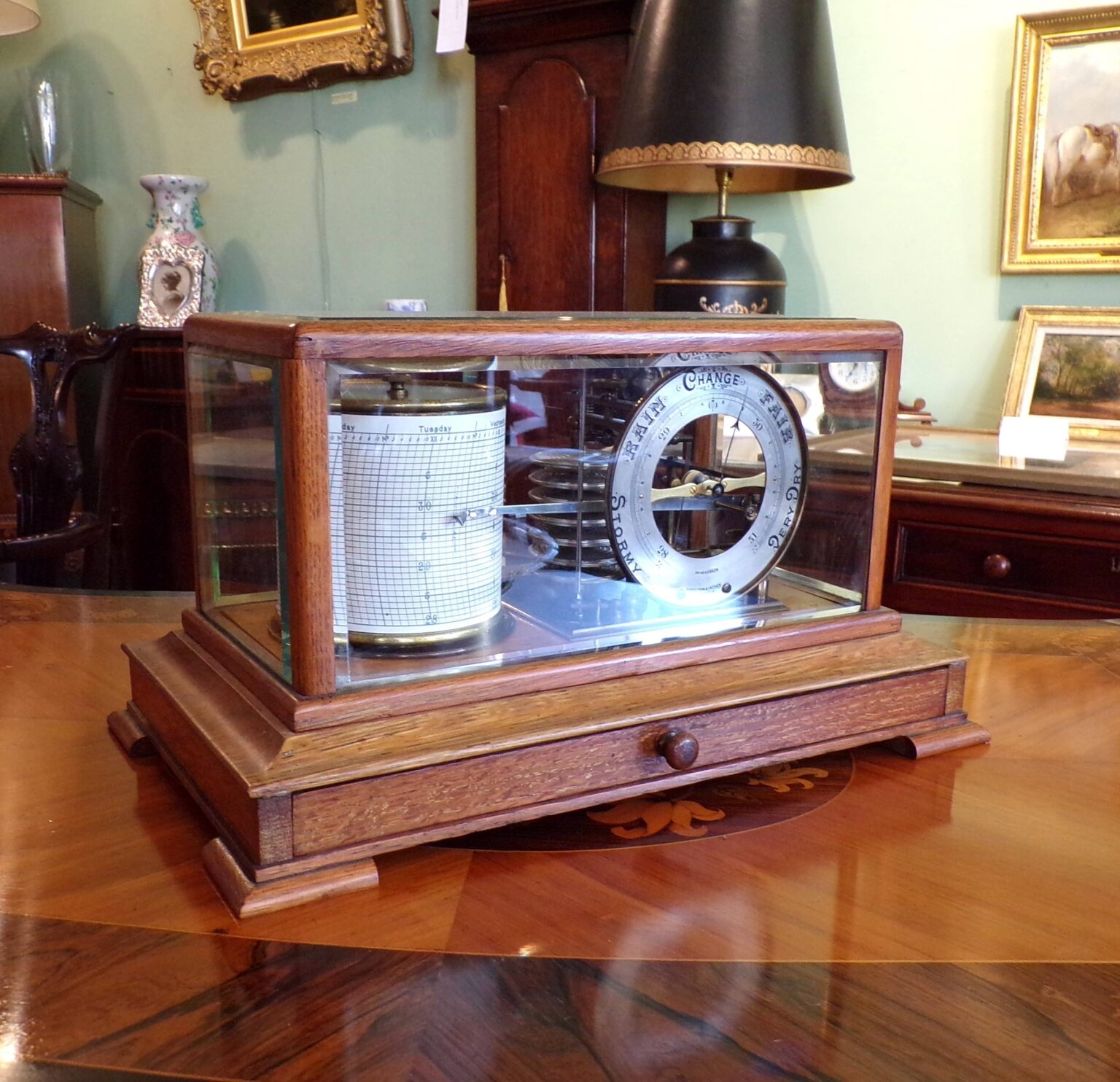 Hamilton & Inches of Edinburgh – Fine and rare antique barograph in an ...